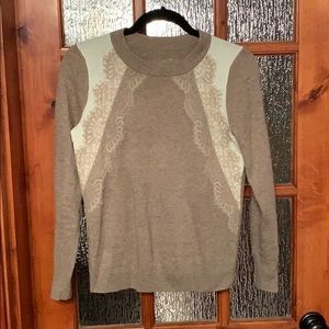 J Crew lace & wool sweater